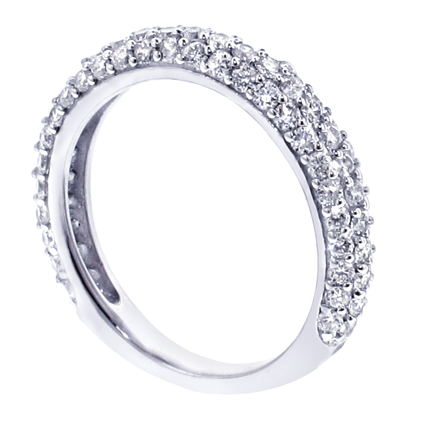 1.00 CT Pave Set Diamond Encrusted Anniversary Wedding Band in 14k White Gold