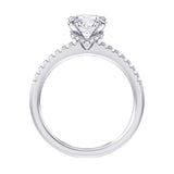 1.60 CT Hidden Halo Oval Diamond Engagement Ring in White Gold or Platinum