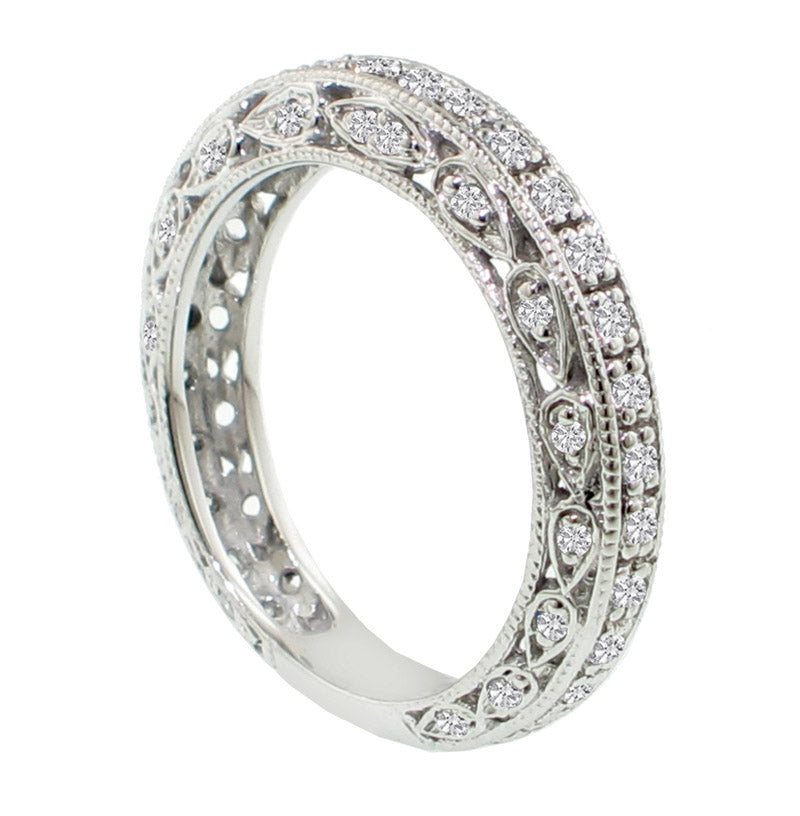 0.80 CT Pave Set Diamond Anniversary Wedding Ring