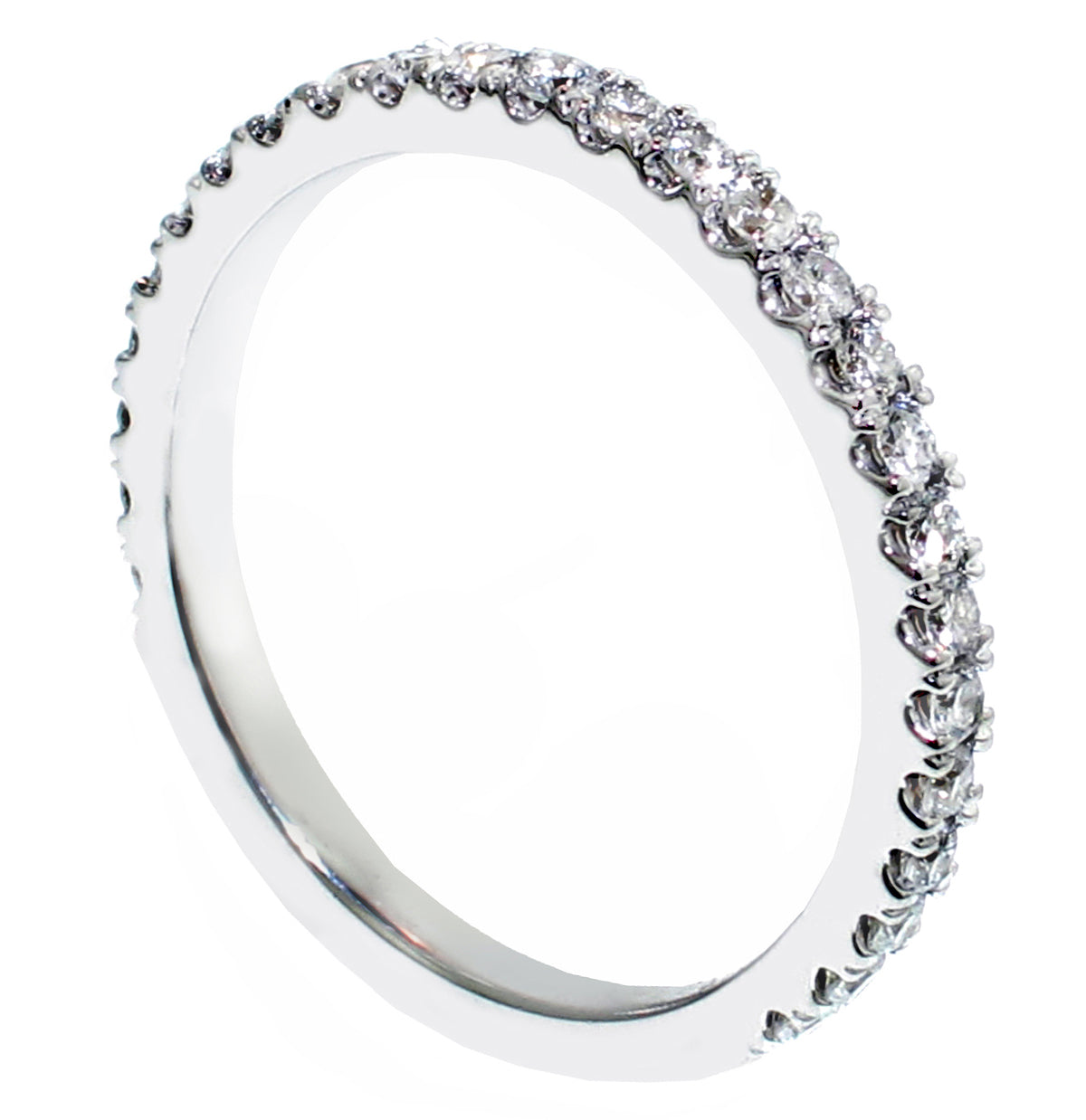 0.65 CT Pave Set Diamond Encrusted Wedding Band in 14k White/Yellow/Rose Gold