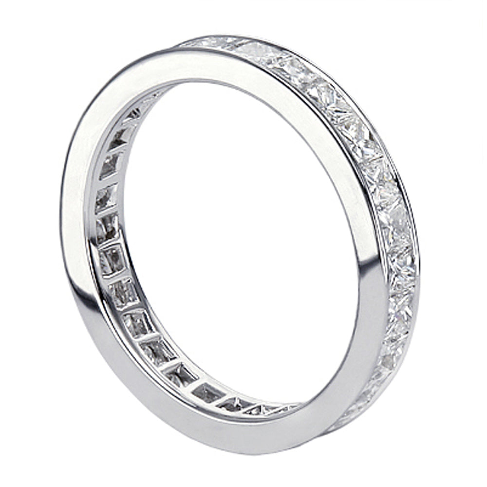 1.80 CT Princess Cut Diamond Eternity Wedding Band in 14k White Gold