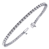 4.00 CT 4 Prong Round Diamond Tennis Bracelet in 14k White Gold F-G/VS2-SI1