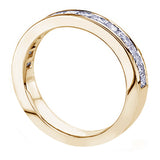 0.70 CT Princess Cut Diamond Wedding Band in White/Yellow/Rose Gold Channel Setting