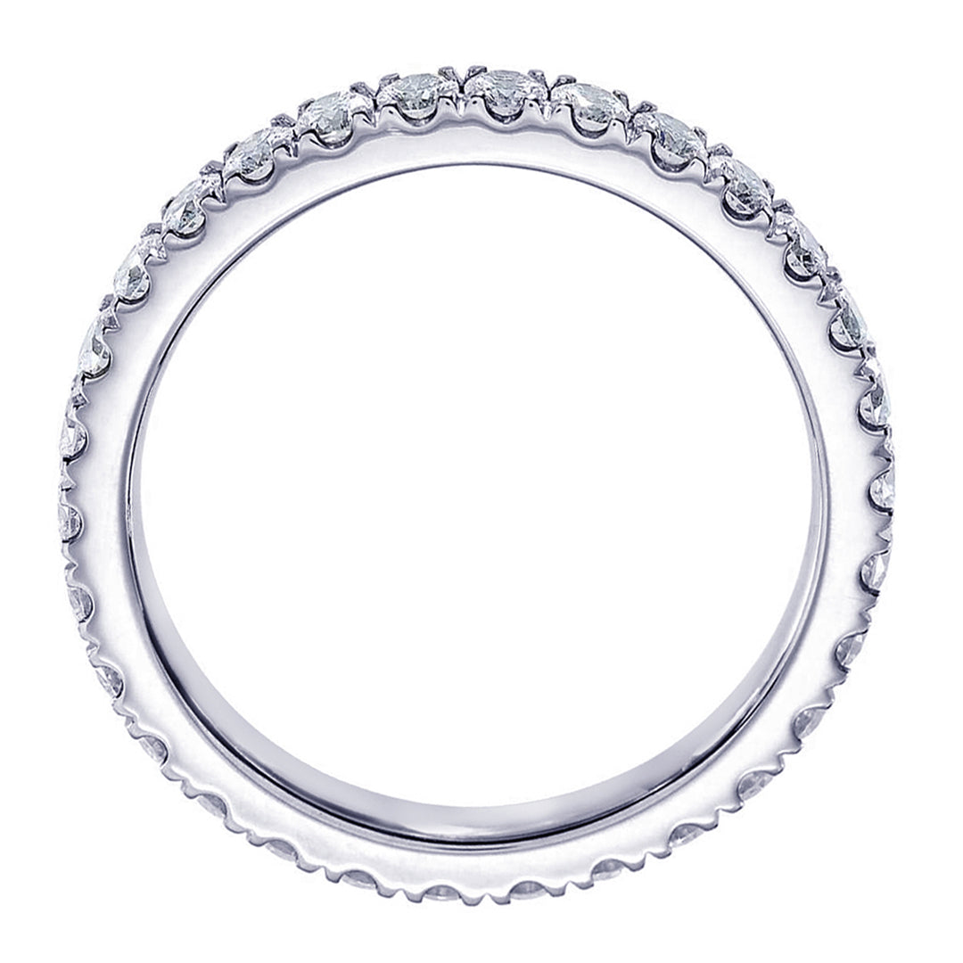 0.70 CT Pave Set Diamond Eternity Wedding Band in 14k White/Yellow/Rose Gold