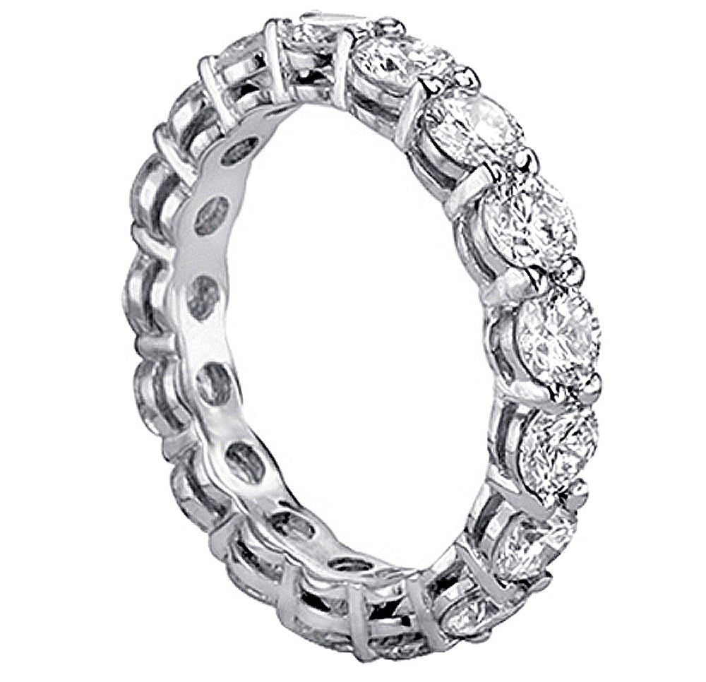 3.60 CT Shared Prong Round Diamond Eternity Wedding Band in 14k White Gold