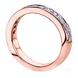 0.70 CT Princess Cut Diamond Wedding Band in White/Yellow/Rose Gold Channel Setting