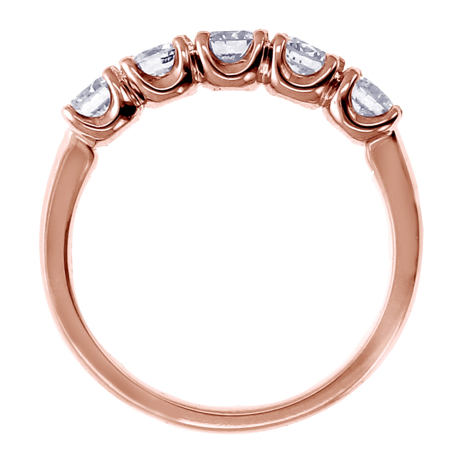 1.00 CT Split Prong Diamond Anniversary Wedding Ring in 14k White/Yellow/Rose Gold