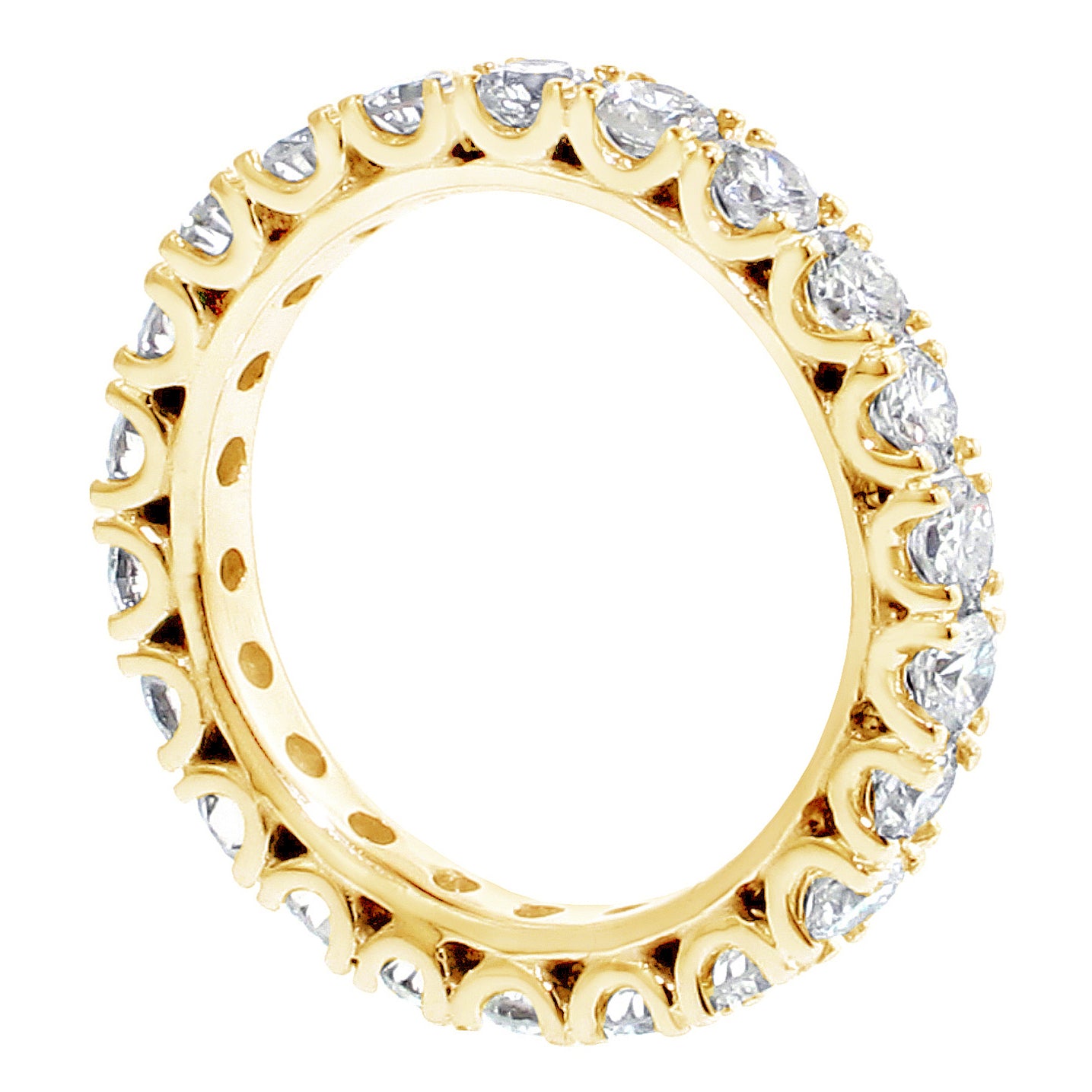 2.40 CT Diamond Eternity Wedding Band in Fishtail 14k White/Yellow Gold Setting