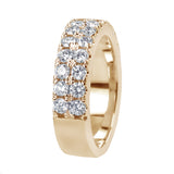1.15 CT Two Row Diamond Wedding Band in 14k White/Yellow/Rose Gold