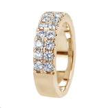 1.00 CT Two Row Diamond Wedding Band in 14k White/Yellow/Rose Gold