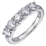 1.15 CT Classic Shared Prong Diamond Wedding Ring in 14k White/Yellow Gold