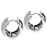 2.00 CT Pave Set 7-Row Diamond Huggies in 14k White/Yellow Gold