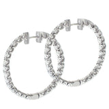 4.00 CT Inside/Outside U-Prong Set Diamond Hoops in 14k White Gold