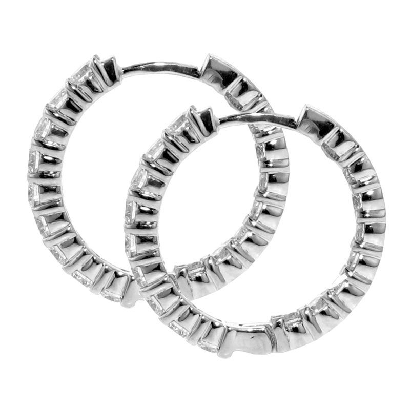 2.15 CT Inside/Outside Diamond Hoops in 14k White/Yellow Gold