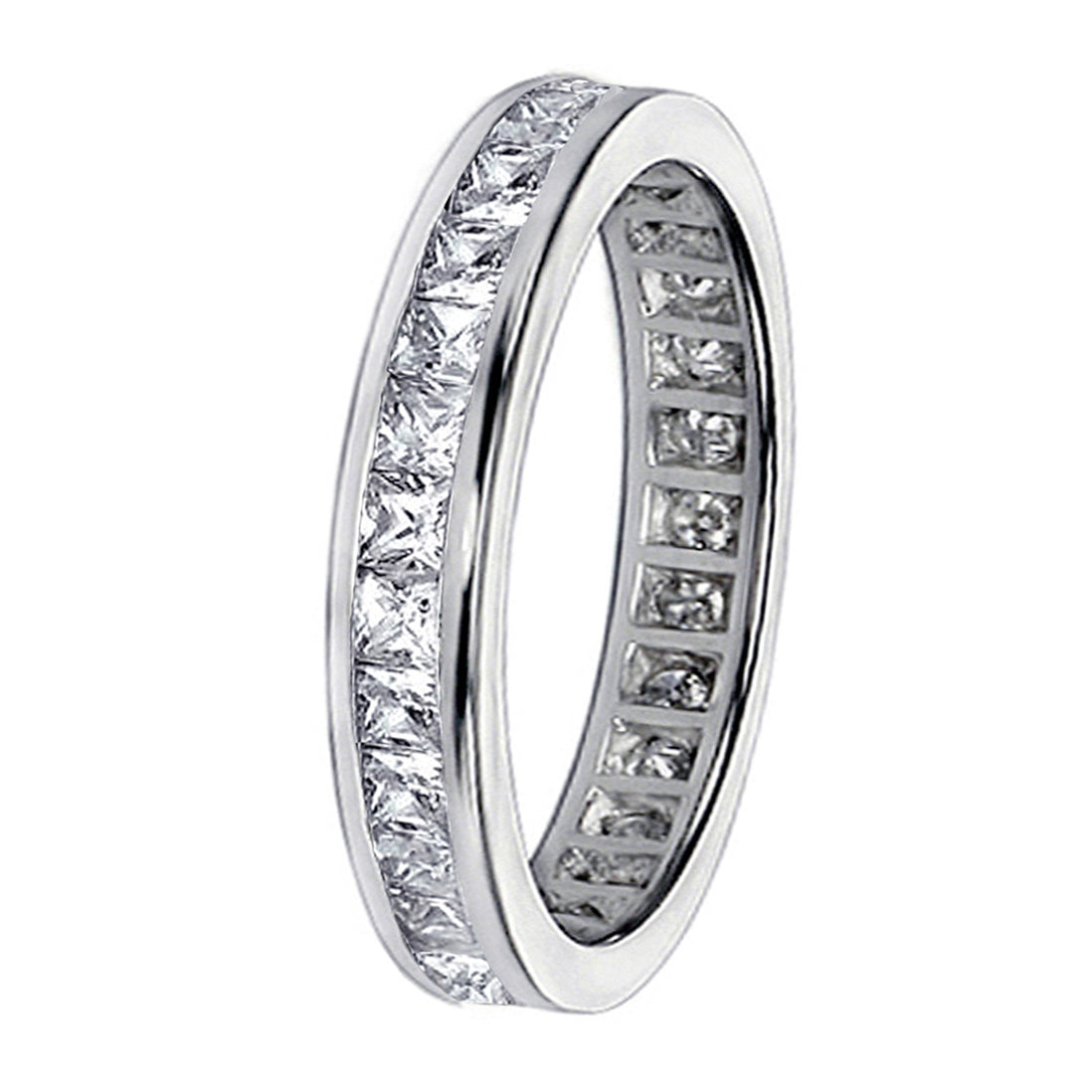 1.80 CT Princess Cut Diamond Eternity Wedding Band in 14k White Gold