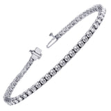 4.00 CT 4 Prong Round Diamond Tennis Bracelet in 14k White Gold G/SI1