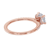 1.33 CT Hidden Halo Round Cut Diamond Engagement Ring in 14k Rose Gold