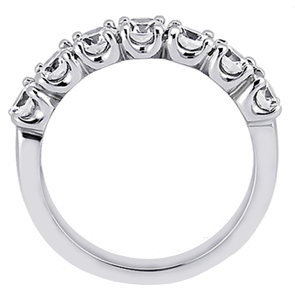 1.30 CT 7-Stone Diamond Wedding Band in 14k White/Yellow Gold