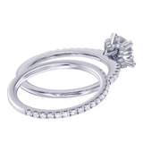 1.60 CT Hidden Halo Round Cut Diamond Engagement Bridal Set in White Gold or Platinum