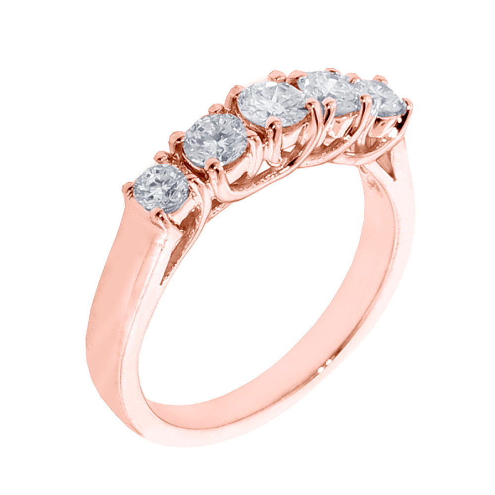 1.00 CT Braided Prong Set Round Diamond Wedding Band in 14k White/Yellow/Rose Gold