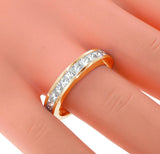 1.35 CT Channel Set Princess Cut Diamond Wedding Band in 14k White/Yellow Gold