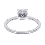 2.35 CT Hidden Halo Emerald Cut Diamond Engagement Ring in White Gold or Platinum