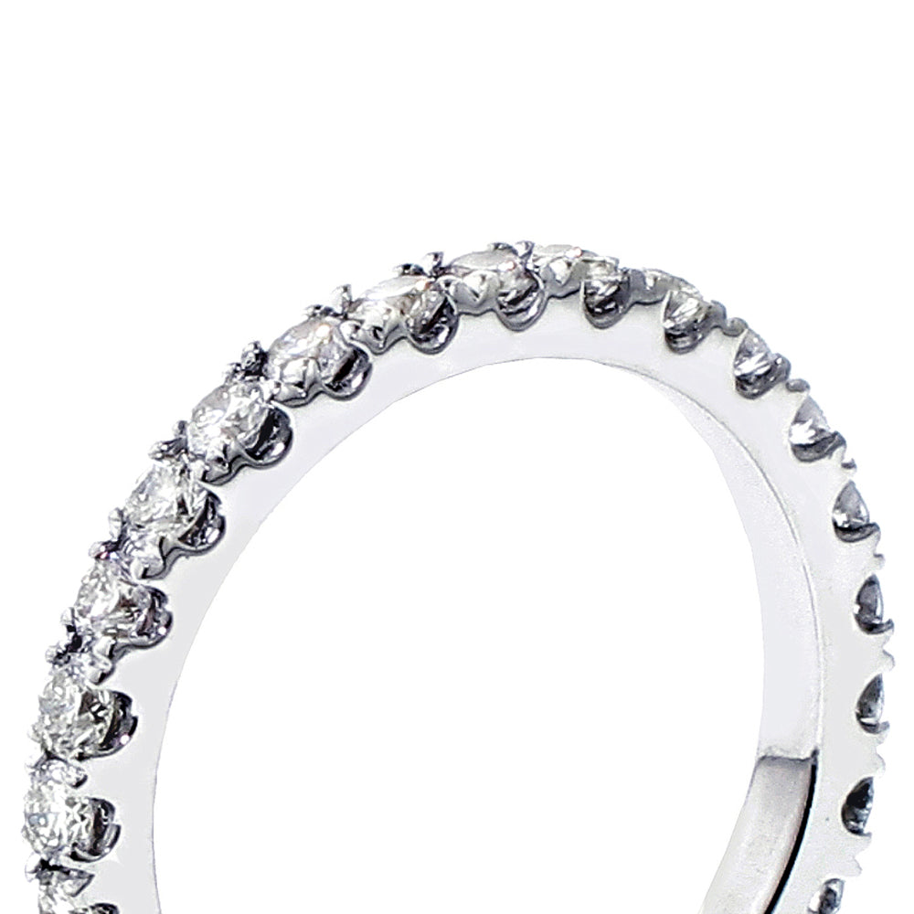 1.20 CT Pave Set Diamond Eternity Wedding Band in 14k White/Yellow Gold