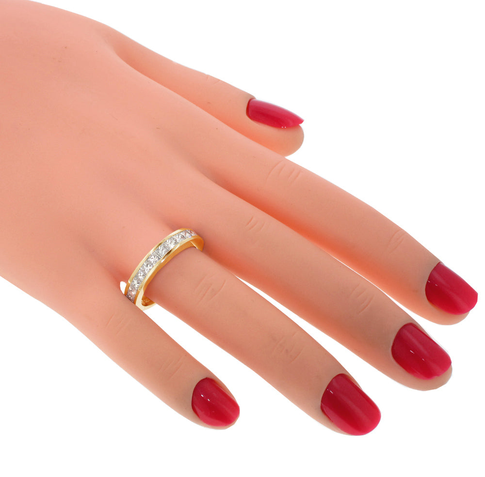 1.35 CT Channel Set Princess Cut Diamond Wedding Band in 14k White/Yellow Gold