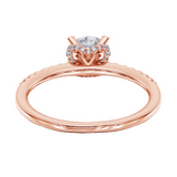 1.33 CT Hidden Halo Round Cut Diamond Engagement Ring in 14k Rose Gold