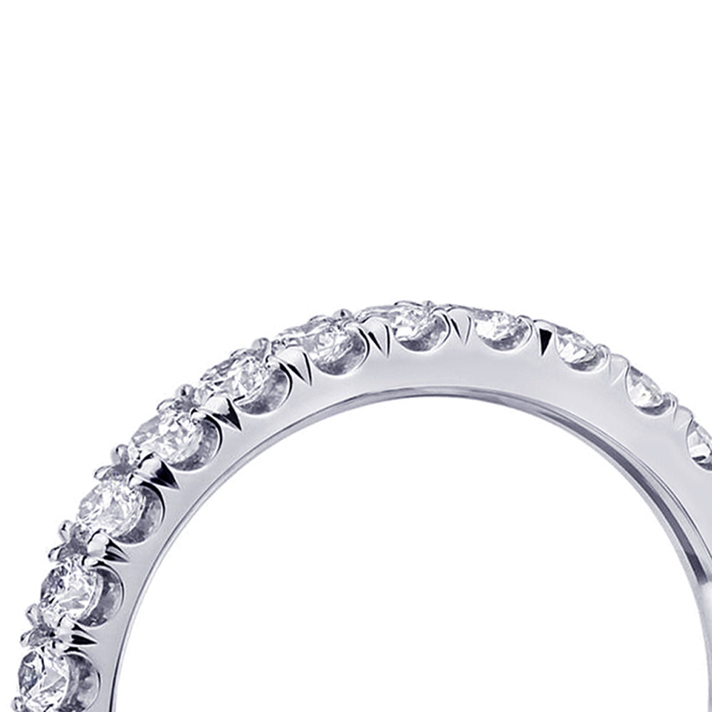 0.70 CT Pave Set Diamond Eternity Wedding Band in 14k White/Yellow/Rose Gold