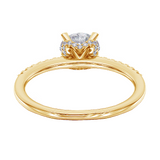 1.33 CT Hidden Halo Round Cut Diamond Engagement Ring in Yellow Gold