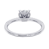 1.33 CT Hidden Halo Round Cut Diamond Engagement Ring in White Gold or Platinum