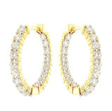 2.15 CT Inside/Outside Diamond Hoops in 14k White/Yellow Gold