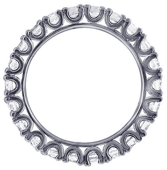 2.40 CT Diamond Eternity Wedding Band in Fishtail 14k White/Yellow Gold Setting