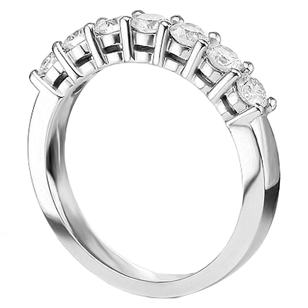 1.15 CT Shared Prong Diamond Wedding Ring in 14k White/Yellow Gold