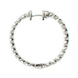 4.00 CT Inside/Outside U-Prong Set Diamond Hoops in 14k White Gold