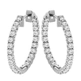 2.50 CT Inside/Outside Round Diamond Hoops in 14k White or Yellow Gold