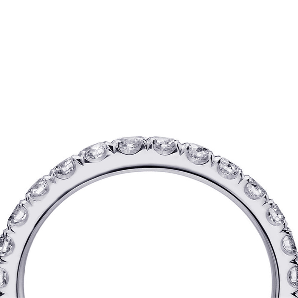 0.70 CT Pave Set Diamond Eternity Wedding Band in 14k White/Yellow/Rose Gold