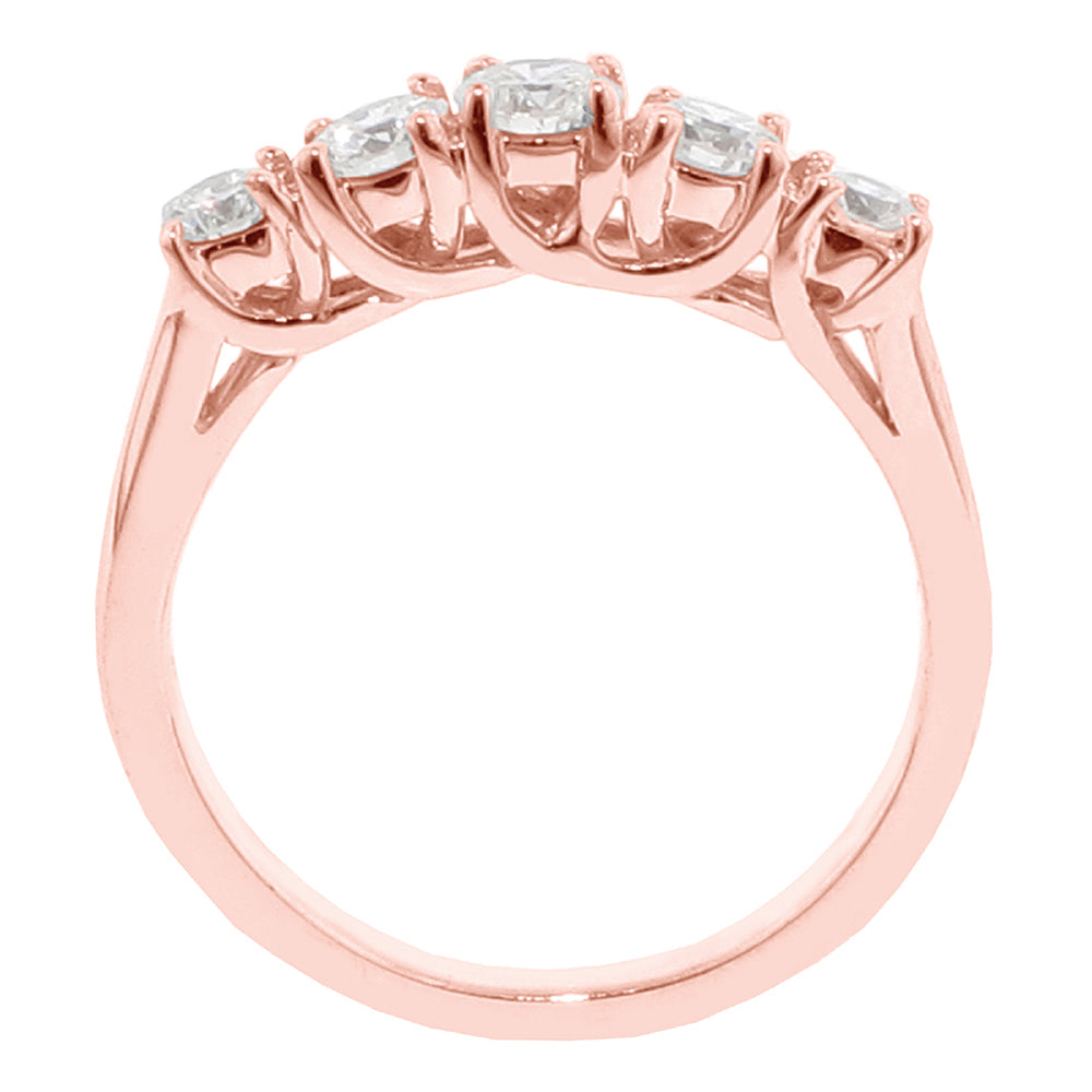 1.00 CT Braided Prong Set Round Diamond Wedding Band in 14k White/Yellow/Rose Gold