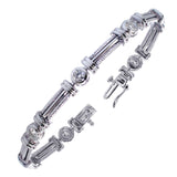 1.15 CT Bezel Set Round Diamond Tennis Bracelet in 14k White Gold