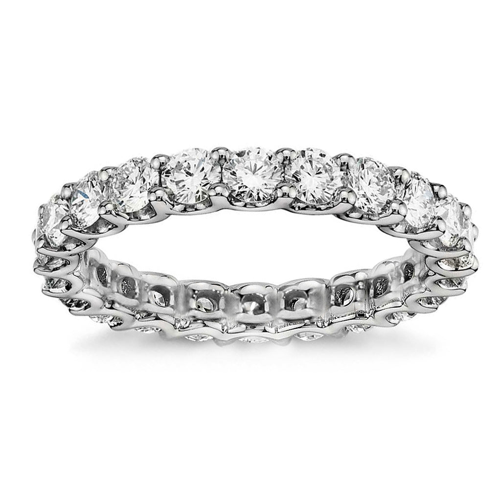2.33 CT Round Diamond Eternity Wedding Band in 14k Gold U-prong Setting