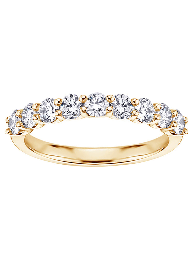 0.75 CT U-Prong 9-Stone Diamond Wedding Ring in White/Yellow Gold