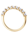 0.75 CT U-Prong 9-Stone Diamond Wedding Ring in White/Yellow Gold