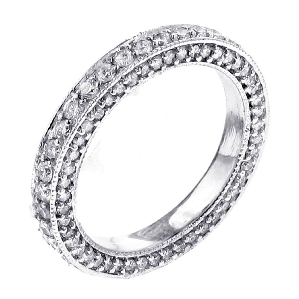 1.50 CT Diamond Eternity Wedding Band in 14k White Gold