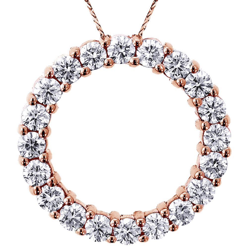 3.00 CT Round Diamond Eternity Pendant in 14k White/Yellow/Rose Gold