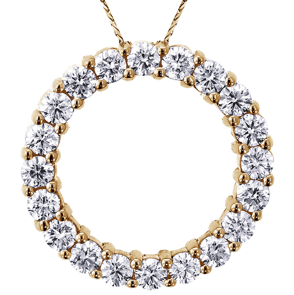 3.00 CT Round Diamond Eternity Pendant in 14k White/Yellow/Rose Gold