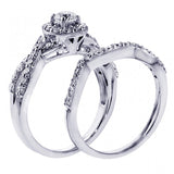 1.10 CT Braided Round Cut Diamond Engagement Wedding Band Set