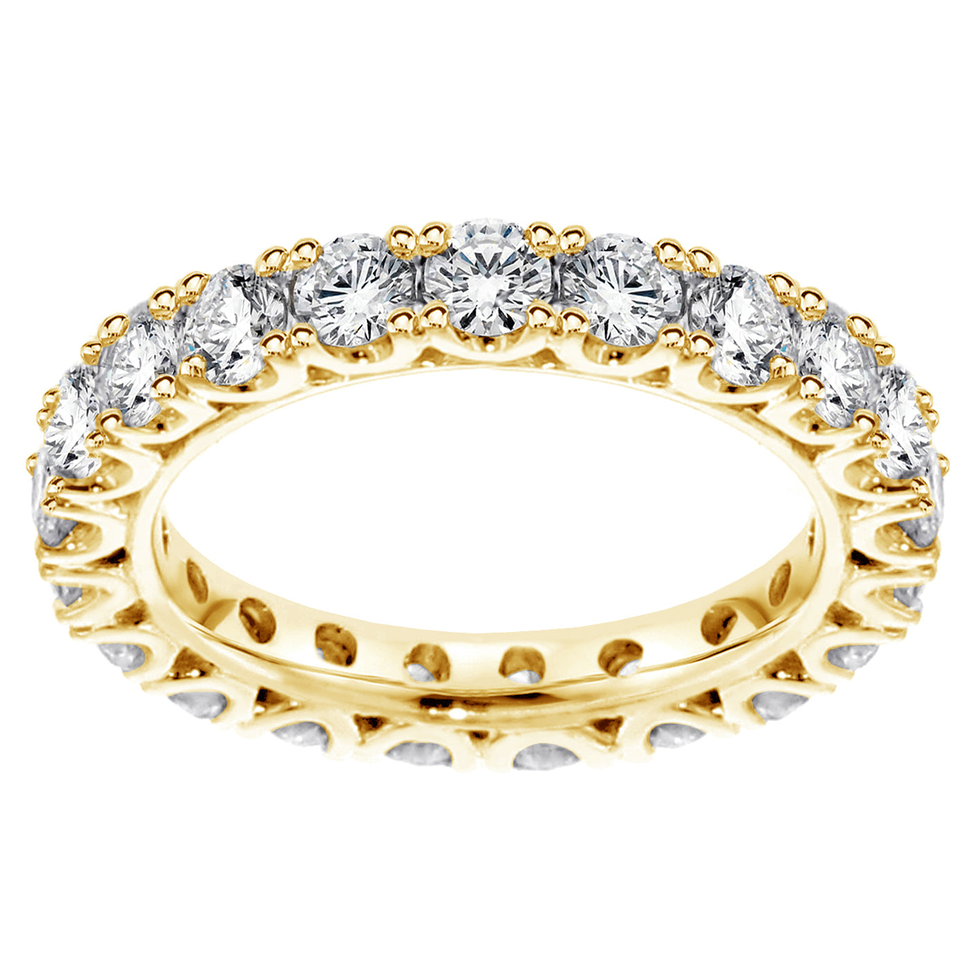 2.40 CT Diamond Eternity Wedding Band in Fishtail 14k White/Yellow Gold Setting