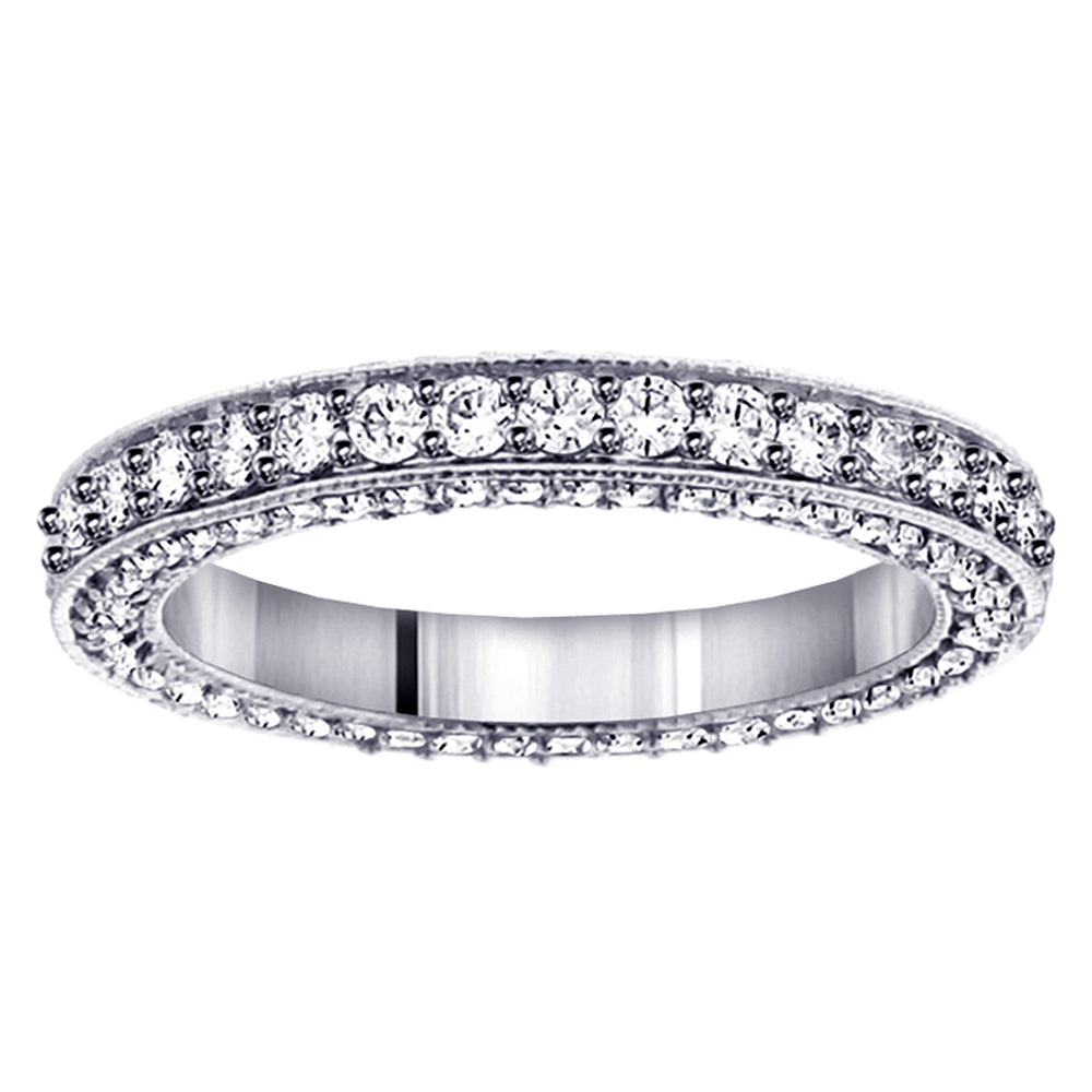 1.50 CT Diamond Eternity Wedding Band in 14k White Gold