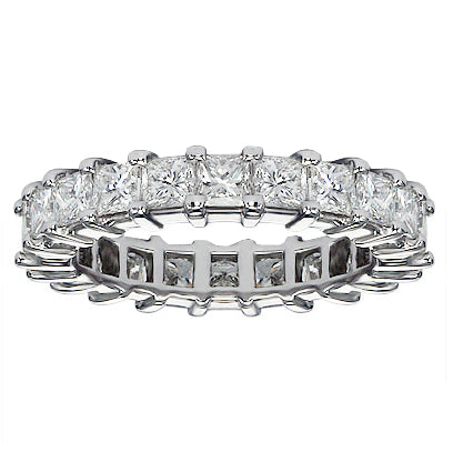 3.00 CT Princess Cut Diamond Wedding Band in 14k White Gold